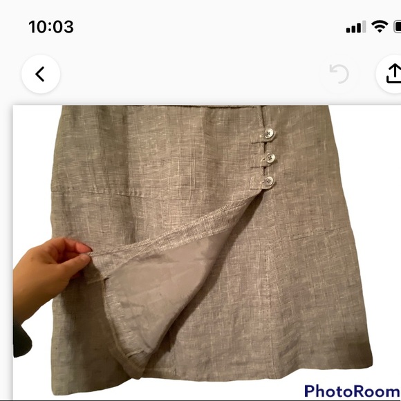 Cassis linen plaid skirt size 4 - Picture 4 of 8
